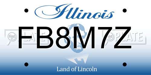 FB8M7Z Illinois License Plate