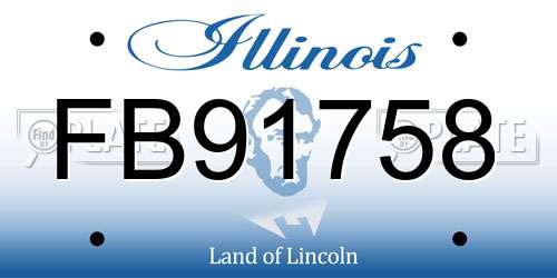 FB91758 Illinois License Plate