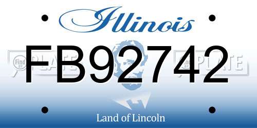 FB92742 Illinois License Plate