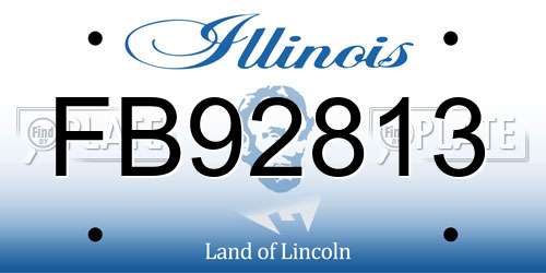 FB92813 Illinois License Plate