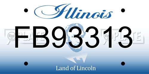 FB93313 Illinois License Plate