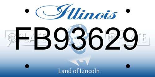 FB93629 Illinois License Plate
