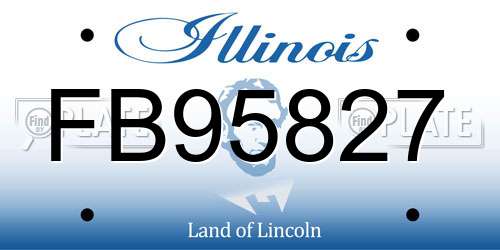 FB95827 Illinois License Plate
