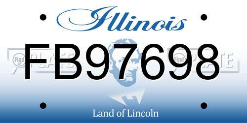 FB97698 Illinois License Plate