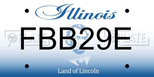 FBB29E Illinois License Plate