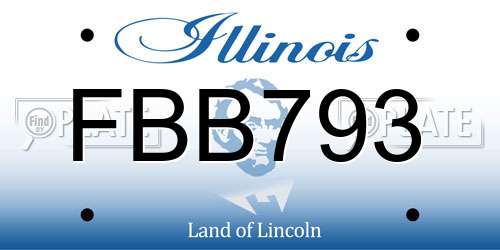 FBB793 Illinois License Plate