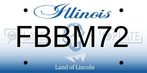 FBBM72 Illinois License Plate