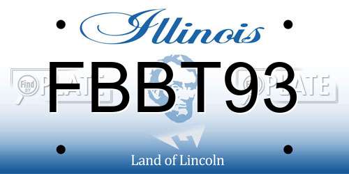 FBBT93 Illinois License Plate