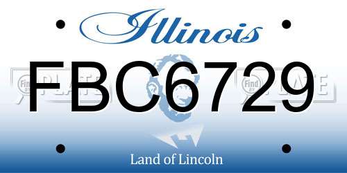 FBC6729 Illinois License Plate