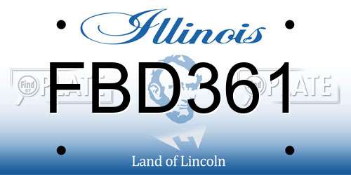 FBD361 Illinois License Plate