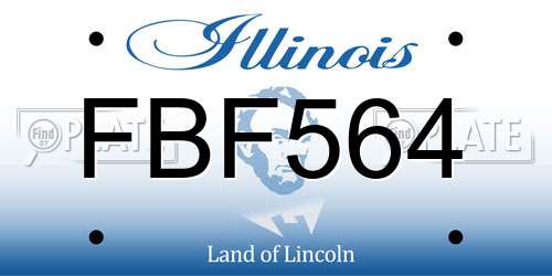 FBF564 Illinois License Plate