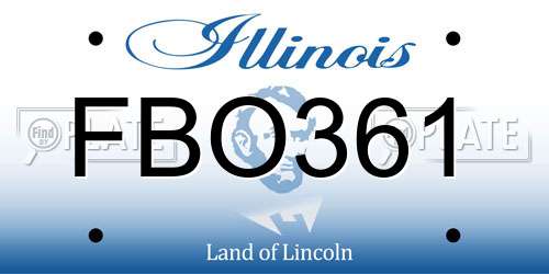 FBO361 Illinois License Plate