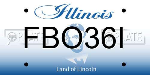 FBO36I Illinois License Plate