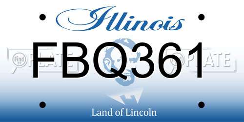 FBQ361 Illinois License Plate