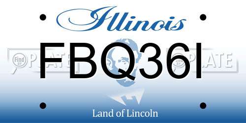 FBQ36I Illinois License Plate