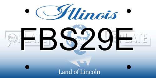 FBS29E Illinois License Plate