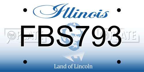 FBS793 Illinois License Plate