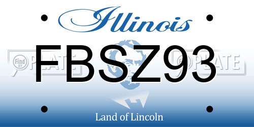 FBSZ93 Illinois License Plate