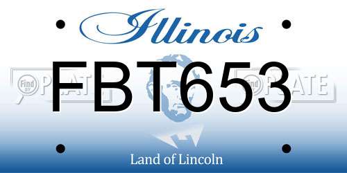 FBT653 Illinois License Plate