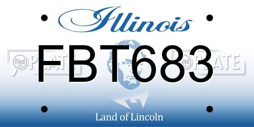 FBT683 Illinois License Plate