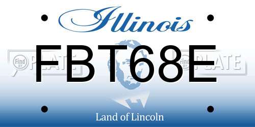 FBT68E Illinois License Plate