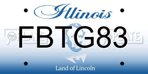 FBTG83 Illinois License Plate