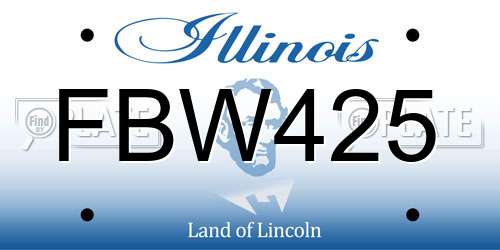 FBW425 Illinois License Plate