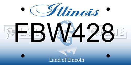 FBW428 Illinois License Plate