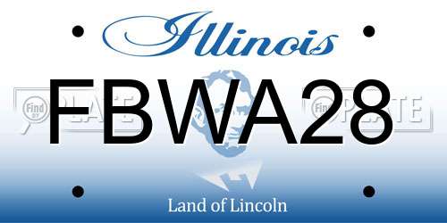 FBWA28 Illinois License Plate