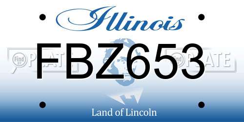 FBZ653 Illinois License Plate