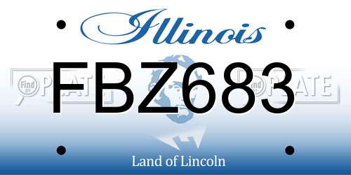 FBZ683 Illinois License Plate