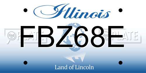 FBZ68E Illinois License Plate