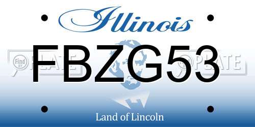 FBZG53 Illinois License Plate