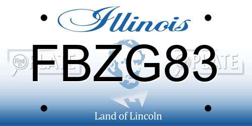 FBZG83 Illinois License Plate