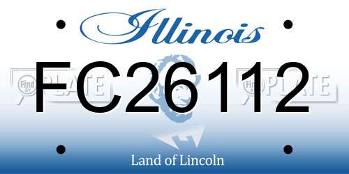 FC26112 Illinois License Plate