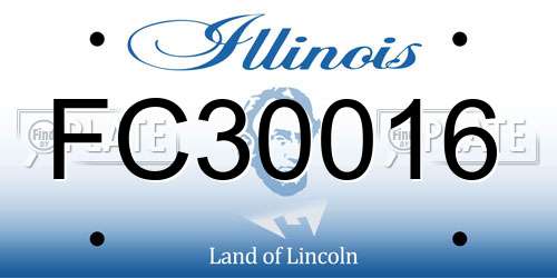 FC30016 Illinois License Plate