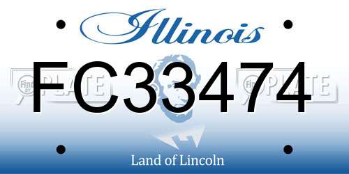 FC33474 Illinois License Plate