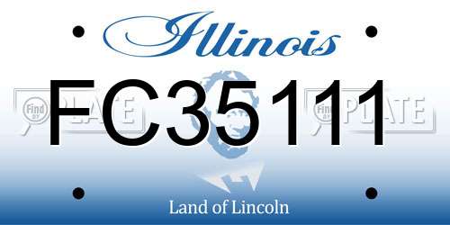 FC35111 Illinois License Plate