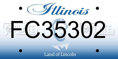 FC35302 Illinois License Plate
