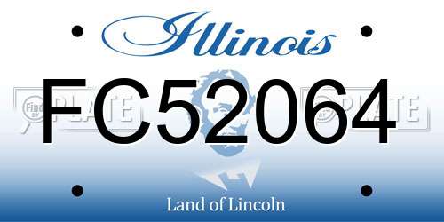 FC52064 Illinois License Plate