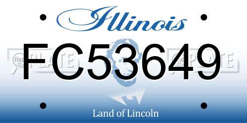 FC53649 Illinois License Plate