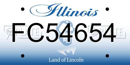 FC54654 Illinois License Plate