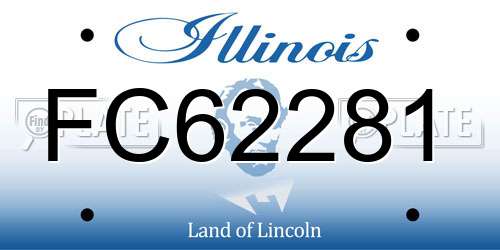 FC62281 Illinois License Plate