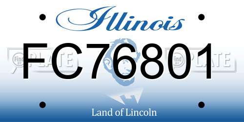 FC76801 Illinois License Plate