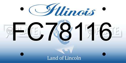 FC78116 Illinois License Plate