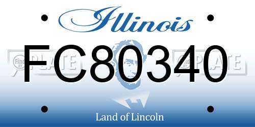 FC80340 Illinois License Plate