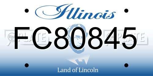FC80845 Illinois License Plate
