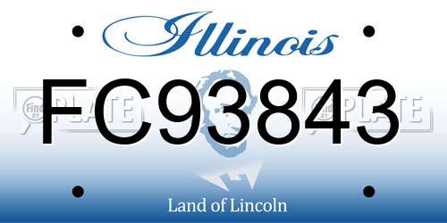 FC93843 Illinois License Plate