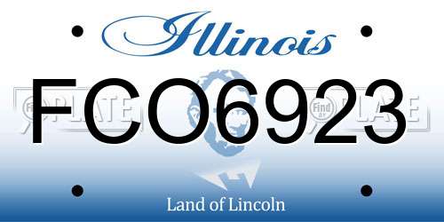 FCO6923 Illinois License Plate