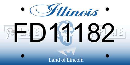 FD11182 Illinois License Plate
